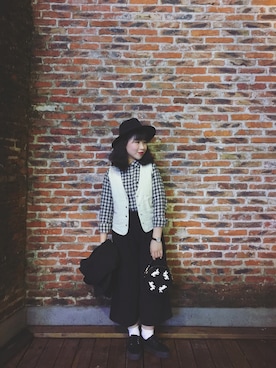 「PULL&BEAR（プルアンドベア）のアイテム（その他シューズ）」を使った、阿馮さん（レディース・158cm）の冬コーディネート