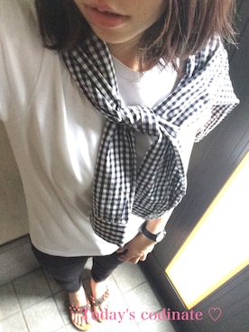 「UNIQLO Tシャツ」｜「アイテム（腕時計）」を使った、uki...さん（レディース・155cm）の夏コーディネート