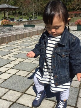 「おさげ」｜「アイテム（ジャケット/アウター）」を使った、saku_chanさん（キッズ・80cm）の秋コーディネート