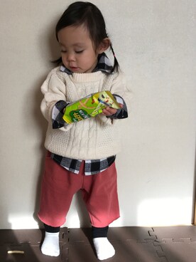 「おさげ」｜「アイテム（その他）」を使った、saku_chanさん（キッズ・70cm）の秋コーディネート
