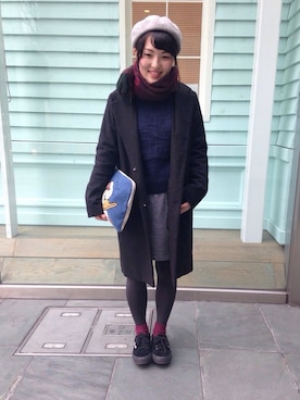 「SUPERGA（スペルガ）のアイテム（シューズ）」を使った、nokkaさん（レディース・152cm）の冬コーディネート