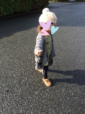 「LAGOM（LAGOM）のアイテム（ハンチング/ベレー帽）」を使った、しー♡なー♡はー♡さん（キッズ・90cm）の冬コーディネート