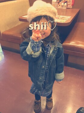「LAGOM（LAGOM）のアイテム（ハンチング/ベレー帽）」を使った、しー♡なー♡はー♡さん（キッズ・90cm）の春コーディネート