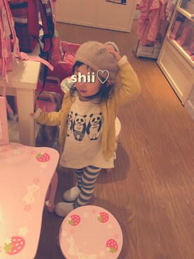 「LAGOM（LAGOM）のアイテム（ハンチング/ベレー帽）」を使った、しー♡なー♡はー♡さん（キッズ・90cm）の春コーディネート