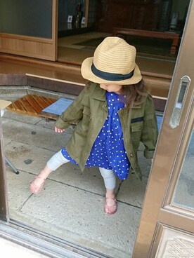 「no brand（ノーブランド）のアイテム（ミリタリージャケット）」を使った、しー♡なー♡はー♡さん（キッズ・100cm）の春コーディネート