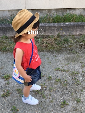 「about a LUCA（アバウト　ア　ルカ）のアイテム」を使った、しー♡なー♡はー♡さん（キッズ・100cm）の夏コーディネート