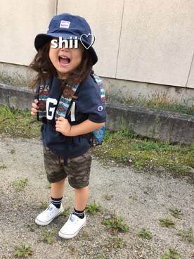「CUB by KRIFF MAYER（カブバイクリフメイヤー）のアイテム」を使った、しー♡なー♡はー♡さん（キッズ・100cm）の秋コーディネート