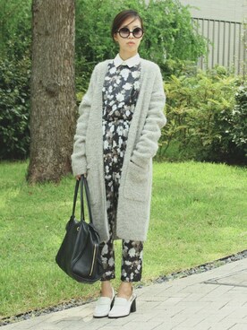 「コーディガン」｜「アイテム（つなぎ/オールインワン）」を使った、AGNOSTさん（レディース・164cm）の秋コーディネート