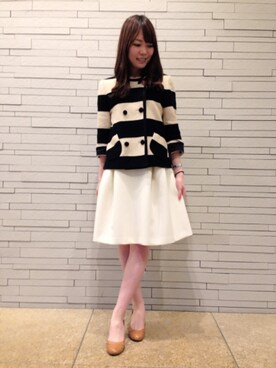 「KATHARINE ROSS（キャサリンロス）のアイテム（ノーカラージャケット）」を使った、yaesuさん（レディース・157cm）の春コーディネート