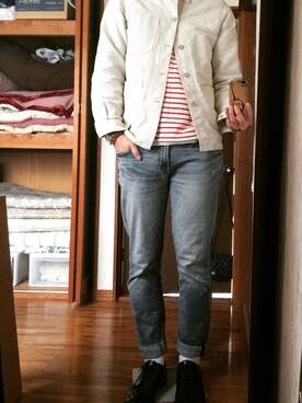 「Adam et Rope A・E・R（アダムエロペ）のアイテム（ミリタリージャケット）」を使った、Tさん（メンズ・188cm）の春コーディネート