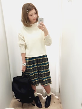 「My Fav. CHILD WOMAN（マイファブチャイルドウーマン）のアイテム」を使った、yumaさん（レディース・165cm）の秋コーディネート