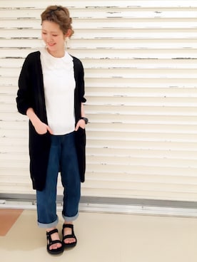 「Dot＆Stripes CHILD WOMAN（ドットアンドストライプス　チャイルドウーマン）の80ローンレース×ピンタック　ノースリブラウス（シャツ/ブラウス、ホワイト系）」を使った、yumaさん（レディース・161cm）の夏コーディネート