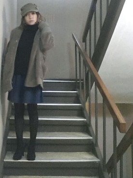 「ワークキャップ」｜「アイテム（その他アウター）」を使った、miya さん（レディース・156cm）の冬コーディネート
