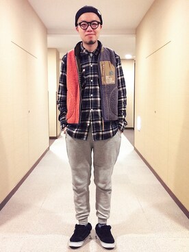 「old skool」｜「アイテム（パンツ）」を使った、Paak Chanさん（メンズ・173cm）の冬コーディネート