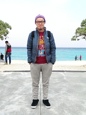 「old skool」｜「アイテム（パンツ）」を使った、Paak Chanさん（メンズ・173cm）の冬コーディネート