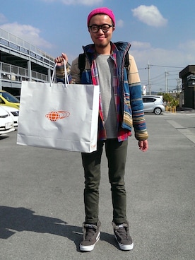 「アイテム（ナイロンジャケット）」を使った、Paak Chanさん（メンズ・173cm・30代）の冬コーディネート