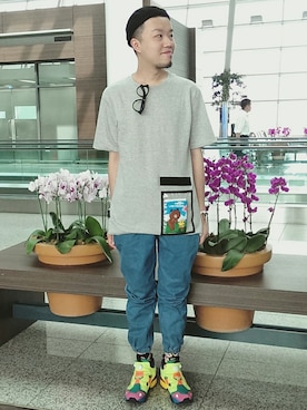 「INSTA PUMP FURY」｜「アイテム（パンツ）」を使った、Paak Chanさん（メンズ・173cm）の春コーディネート
