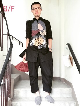 「loose pants」｜Paak Chanさん（メンズ・173cm）の夏コーディネート