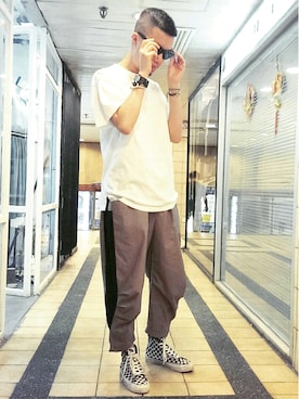 「loose pants」｜Paak Chanさん（メンズ・173cm）の夏コーディネート