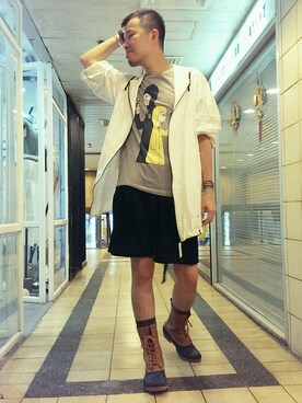 「UEG（ユーイージー）のアイテム（ジャケット/アウター）」を使った、Paak Chanさん（メンズ・173cm）の夏コーディネート