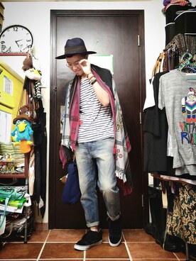 「old skool」｜「アイテム（パンツ）」を使った、Paak Chanさん（メンズ・173cm）の秋コーディネート