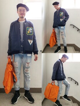 「ultra boost J&D」｜Paak Chanさん（メンズ・172cm）の冬コーディネート