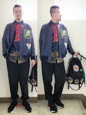 「Epperson Mountaineering（エパーソンマウンテニアリング）のアイテム」を使った、Paak Chanさん（メンズ・172cm）の冬コーディネート