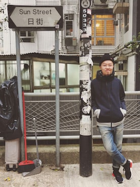 「アイテム（その他アウター）」を使った、Paak Chanさん（メンズ・172cm・30代）の冬コーディネート