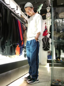 「loose pants」｜Paak Chanさん（メンズ・172cm）の春コーディネート