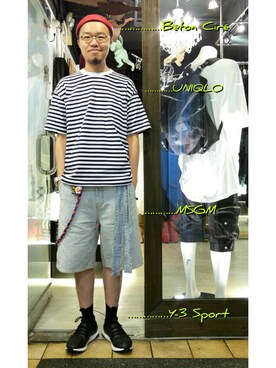 「MSGM（エムエスジーエム）のアイテム（デニムパンツ）」を使った、Paak Chanさん（メンズ・172cm）の秋コーディネート