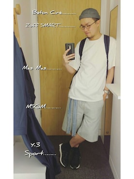 「MSGM（エムエスジーエム）のアイテム（デニムパンツ）」を使った、Paak Chanさん（メンズ・172cm）の秋コーディネート