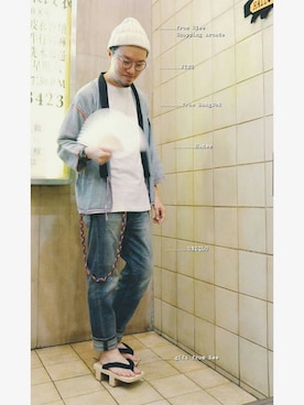 「下駄」｜Paak Chanさん（メンズ・172cm・30代）の秋コーディネート