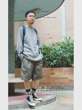 「SAINT JAMES（セントジェームス）のアイテム（帽子）」を使った、Paak Chanさん（メンズ・172cm）の秋コーディネート