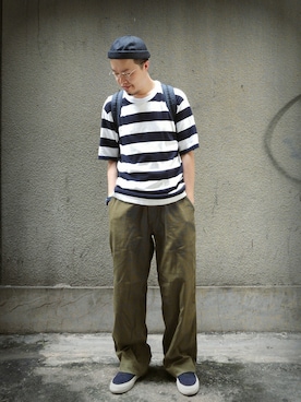 「DRIES VAN NOTEN（ドリスヴァンノッテン）のアイテム（スニーカー）」を使った、Paak Chanさん（メンズ・172cm）の秋コーディネート