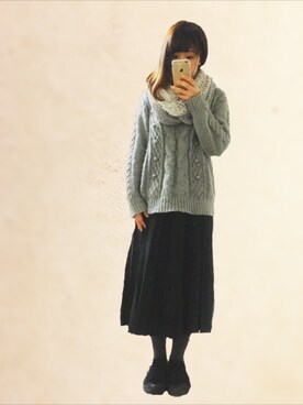 「PAGEBOY」｜「アイテム（ノーカラージャケット）」を使った、かほさん（レディース・159cm）の冬コーディネート