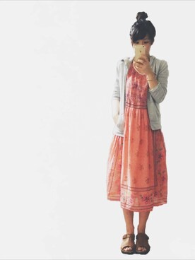 「無印良品（ムジルシリョウヒン）のアイテム（その他アウター）」を使った、かほさん（レディース・159cm）の春コーディネート