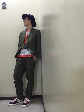 「アイテム（その他アウター）」を使った、Atushi Kamidairaさん（メンズ・180cm・20代）の秋コーディネート