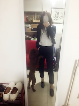 「EMODA（エモダ）のアイテム（スラックス）」を使った、Clararaさん（レディース・160cm）の秋コーディネート