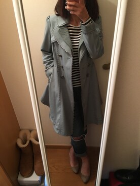 「axes femme（アクシーズファム）のアイテム（トレンチコート）」を使った、marikoさん（レディース・162cm）の春コーディネート