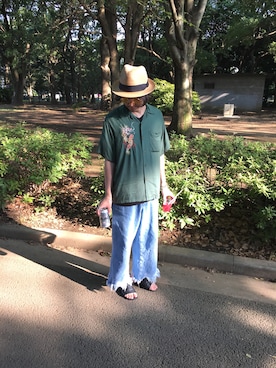 「東洋エンタープライズ（トーヨーエンタープライズ）のアイテム（トップス）」を使った、LEORECさん（メンズ・165cm）の夏コーディネート