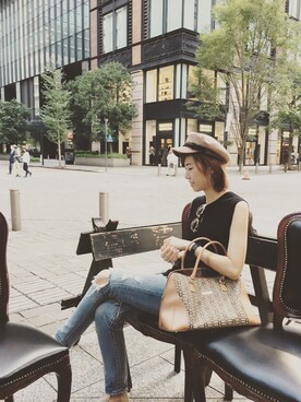 「BALENCIAGA」｜「アイテム（ハンチング/ベレー帽）」を使った、さやねぇさん（レディース・169cm）の秋コーディネート