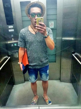 「Chrome Hearts」｜「アイテム（その他シューズ）」を使った、Ryu1さん（メンズ・167cm）の夏コーディネート