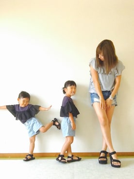 「petit main（プティマイン）のアイテム（シューズ）」を使った、tomomiさん（レディース・155cm）の夏コーディネート