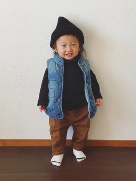 tomomiさん（キッズ・70cm）の冬コーディネート