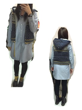 「AS KNOW AS plus（アズノゥアズプラス）のアイテム（ダウンベスト）」を使った、エイキンさん（レディース・166cm）の冬コーディネート