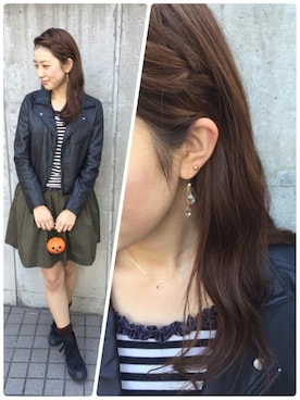 「カーキスカート」｜TAKE-UP_STAFFさん（レディース・158cm）の秋コーディネート