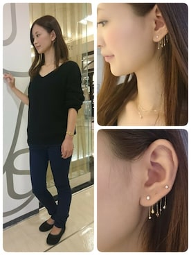 「アイテム（ピアス（片耳用））」を使った、TAKE-UP_STAFFさん（レディース・158cm）の秋コーディネート