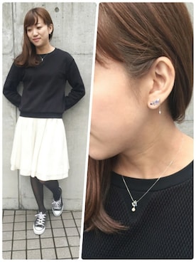 「ブルー x ホワイト」｜「アイテム（アクセサリー）」を使った、TAKE-UP_STAFFさん（レディース・158cm）の秋コーディネート