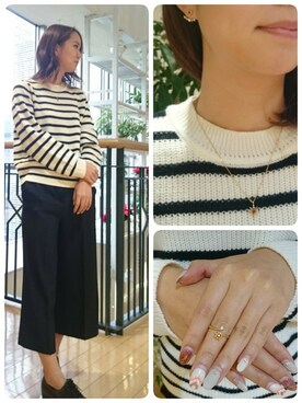 「TAKE-UP（テイクアップ）のアイテム（リング）」を使った、TAKE-UP_STAFFさん（レディース・158cm）の秋コーディネート