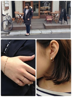 「ゴールドアクセ」｜TAKE-UP_STAFFさん（レディース・158cm）の冬コーディネート